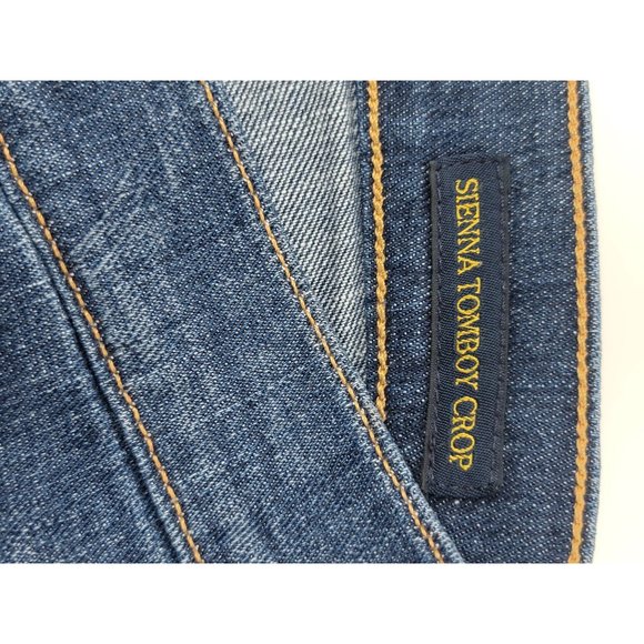 Lucky Brand Sienna Tomboy Crop Jeans Size 00/24 Lace Embellished Legs Pockets - Picture 7 of 9